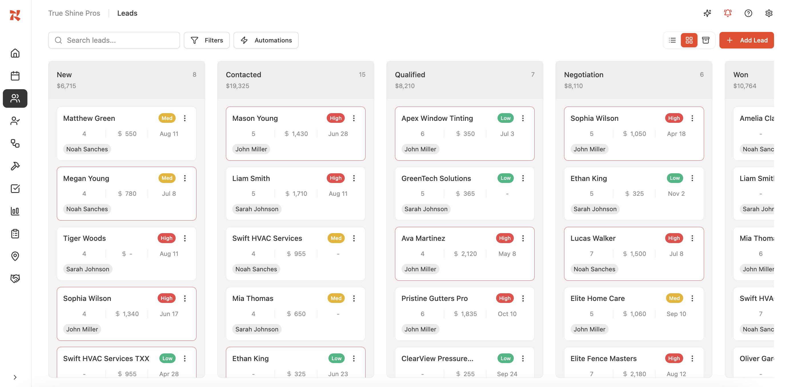 Rotor Lead Management Dashboard